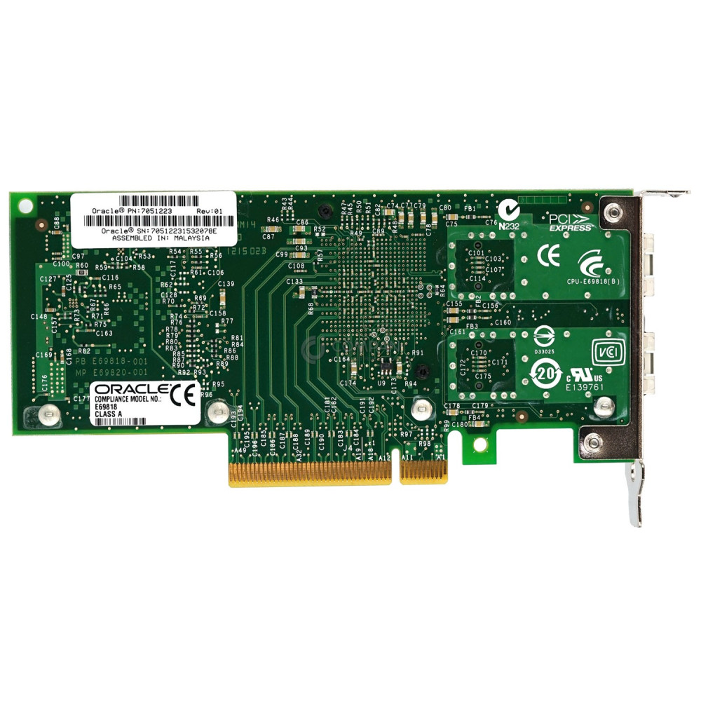 7051223 SUN ORACLE DUAL PORT 10GB SFP+ X520-DA2 CONVERGED ADAPTER LOW PROFILE